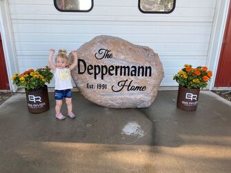 The Deppermann Home Est. 1991 Custom Yard Rock Engraving